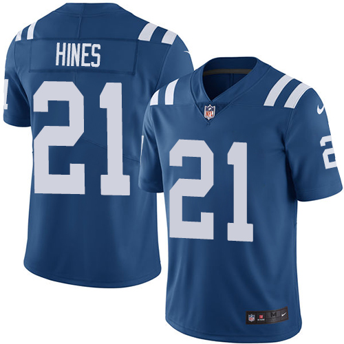 Nike Colts #21 Nyheim Hines Royal Blue Team Color Men's Stitched NFL Vapor Untouchable Limited Jersey