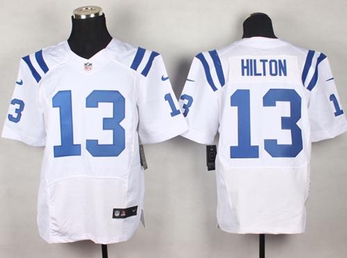 Nike Colts #13 T.Y. Hilton White Men's Stitched NFL Elite Jersey