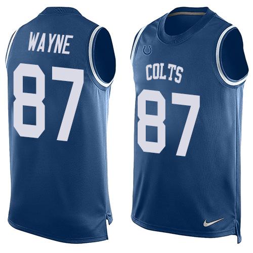 Nike Colts #87 Reggie Wayne Royal Blue Team Color Men's Stitched NFL Limited Tank Top Jersey