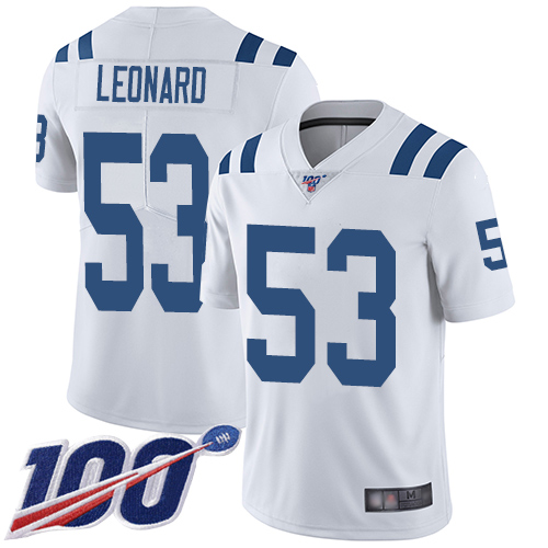 Nike Colts #53 Darius Leonard White Men's Stitched NFL 100th Season Vapor Limited Jersey