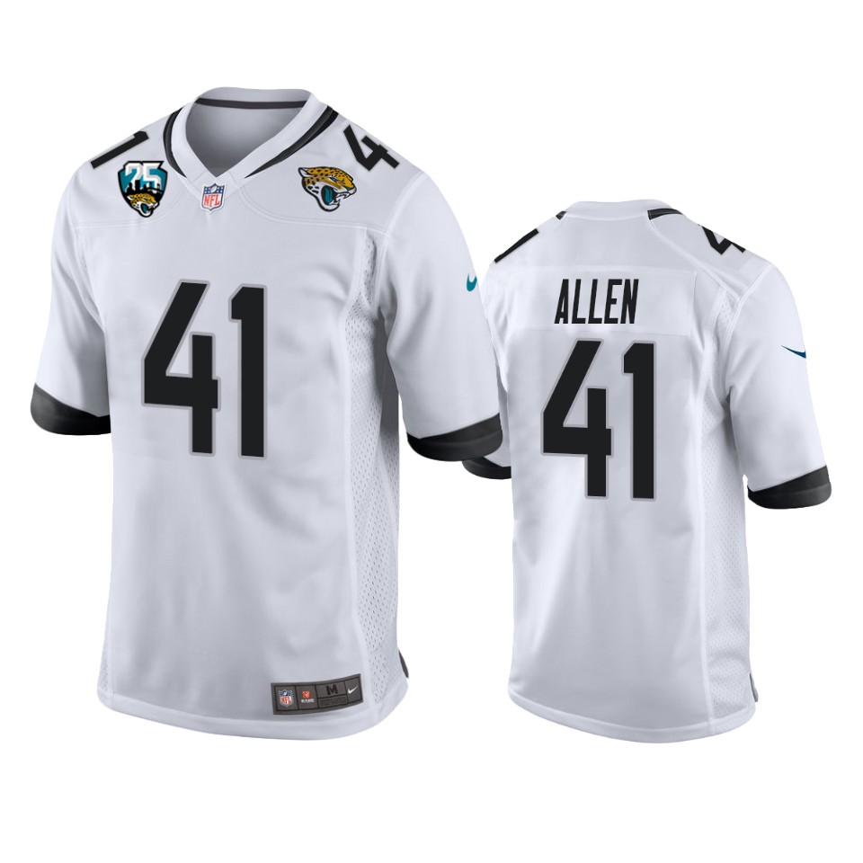 Nike Jaguars #41 Josh Allen White 25th Anniversary Vapor Limited Stitched NFL 100th Season Jersey