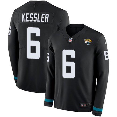 Nike Jaguars #6 Cody Kessler Black Team Color Men's Stitched NFL Limited Therma Long Sleeve Jersey