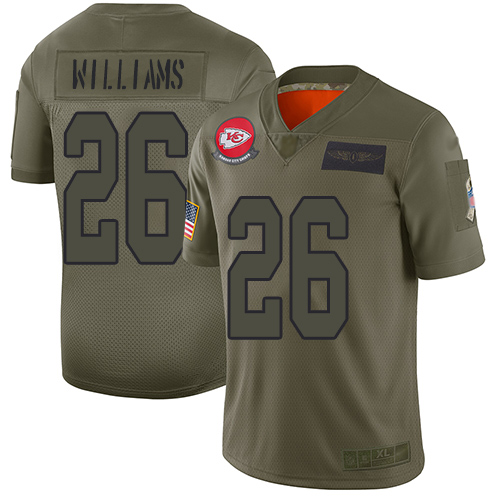 Nike Chiefs #26 Damien Williams Camo Men's Stitched NFL Limited 2019 Salute To Service Jersey