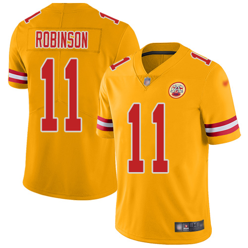Nike Chiefs #11 Demarcus Robinson Gold Men's Stitched NFL Limited Inverted Legend Jersey