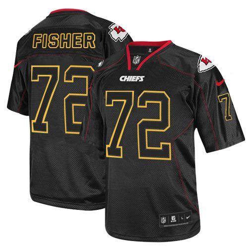 Nike Chiefs #72 Eric Fisher Lights Out Black Men's Stitched NFL Elite Jersey