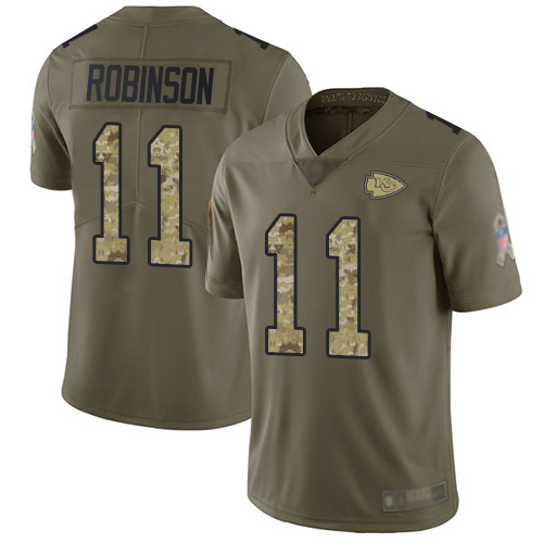 Nike Chiefs #11 Demarcus Robinson Olive/Camo Men's Stitched NFL Limited 2017 Salute To Service Jersey