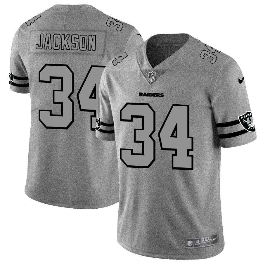 Las Vegas Raiders #34 Bo Jackson Men's Nike Gray Gridiron II Vapor Untouchable Limited NFL Jersey