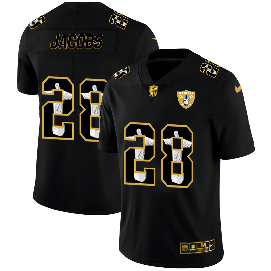Las Vegas Raiders #28 Josh Jacobs Nike Carbon Black Vapor Cristo Redentor Limited NFL Jersey