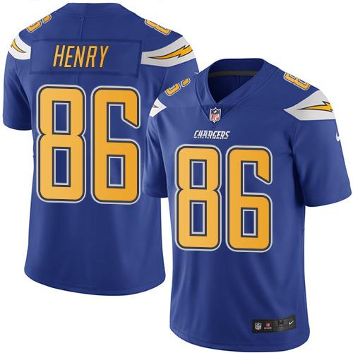 Nike Chargers #86 Hunter Henry Electric Blue Men's Stitched NFL Limited Rush Jersey