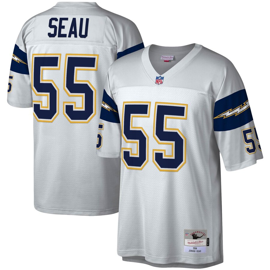 San Diego Chargers #55 Junior Seau Mitchell & Ness NFL 100 Retired Player Platinum Jersey
