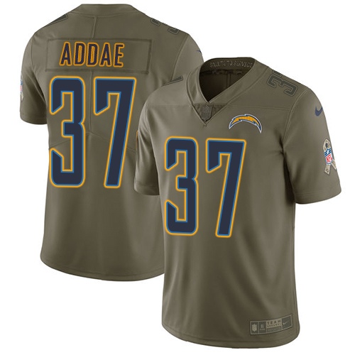 Nike Chargers #37 Jahleel Addae Olive Men's Stitched NFL Limited 2017 Salute To Service Jersey