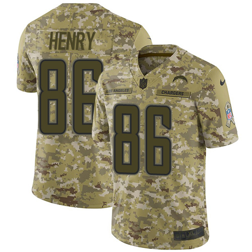 Nike Chargers #86 Hunter Henry Camo Men's Stitched NFL Limited 2018 Salute To Service Jersey