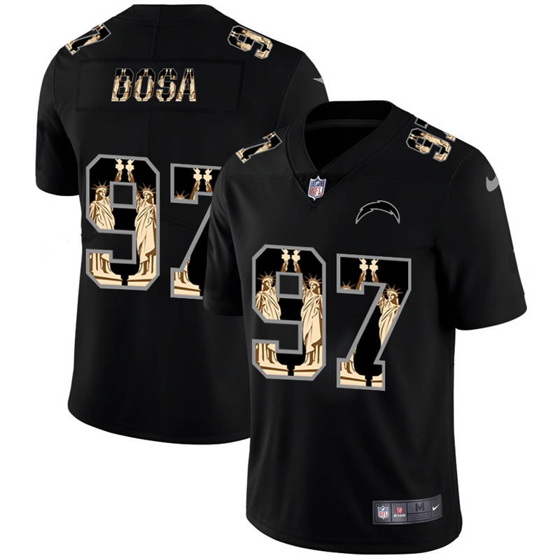 Los Angeles Chargers #97 Joey Bosa Carbon Black Vapor Statue Of Liberty Limited NFL Jersey