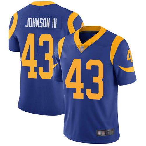 Nike Rams #43 John Johnson III Royal Blue Alternate Men's Stitched NFL Vapor Untouchable Limited Jersey