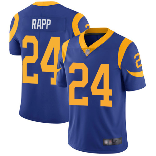 Nike Rams #24 Taylor Rapp Royal Blue Alternate Men's Stitched NFL Vapor Untouchable Limited Jersey