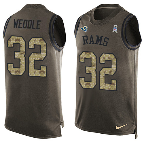 Nike Rams #32 Eric Weddle Green Men's Stitched NFL Limited Salute To Service Tank Top Jersey