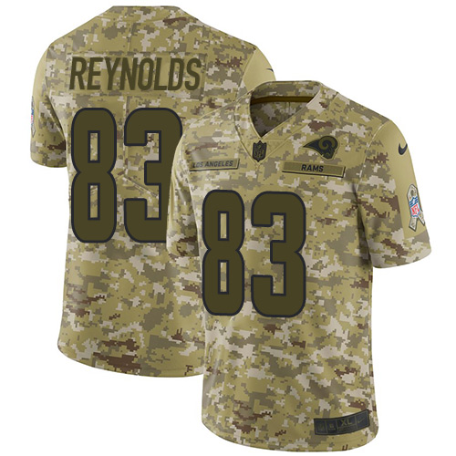 Nike Rams #83 Josh Reynolds Camo Men's Stitched NFL Limited 2018 Salute To Service Jersey