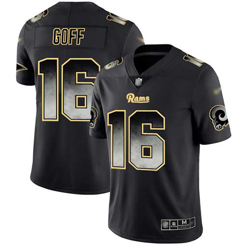 Nike Rams #16 Jared Goff Black Men's Stitched NFL Vapor Untouchable Limited Smoke Fashion Jersey