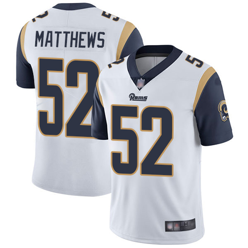Nike Rams #52 Clay Matthews White Men's Stitched NFL Vapor Untouchable Limited Jersey