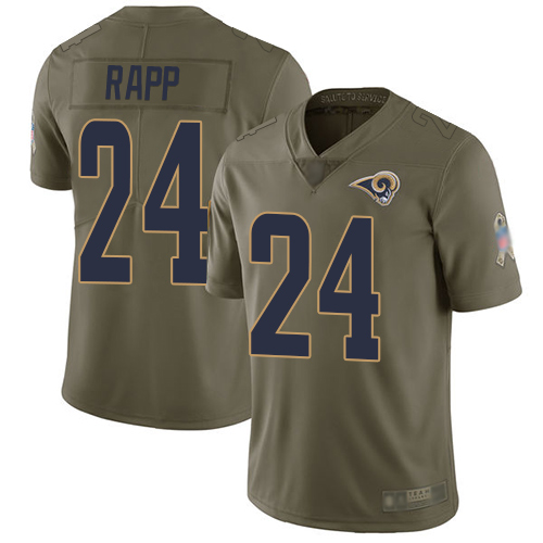 Nike Rams #24 Taylor Rapp Olive Men's Stitched NFL Limited 2017 Salute To Service Jersey