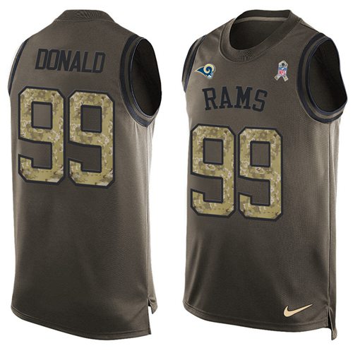 Nike Rams #99 Aaron Donald Green Men's Stitched NFL Limited Salute To Service Tank Top Jersey