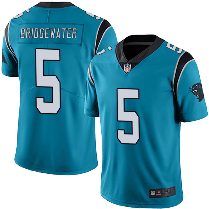 Men's Carolina Panthers Blue #5 Teddy Bridgewater Vapor Untouchable Limited Stitched Jersey
