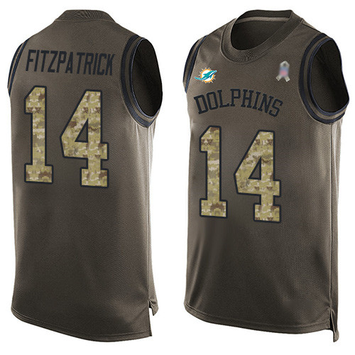 Nike Dolphins #14 Ryan Fitzpatrick Green Men's Stitched NFL Limited Salute To Service Tank Top Jersey