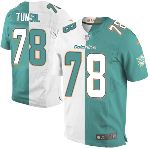 Nike Dolphins #78 Laremy Tunsil Aqua Green/White Men's Stitched NFL Elite Split Jersey