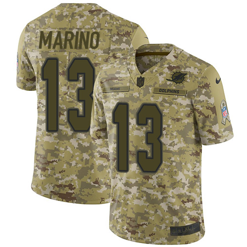 Nike Dolphins #13 Dan Marino Camo Men's Stitched NFL Limited 2018 Salute To Service Jersey