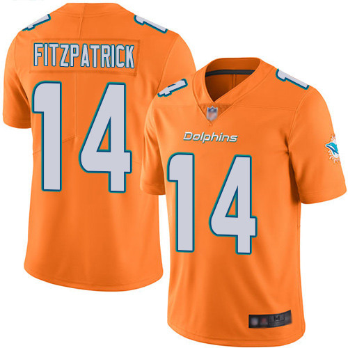 Nike Dolphins #14 Ryan Fitzpatrick Orange Men's Stitched NFL Limited Rush Jersey
