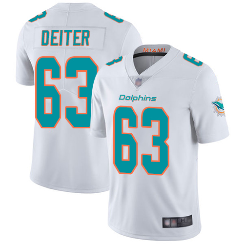Nike Dolphins #63 Michael Deiter White Men's Stitched NFL Vapor Untouchable Limited Jersey