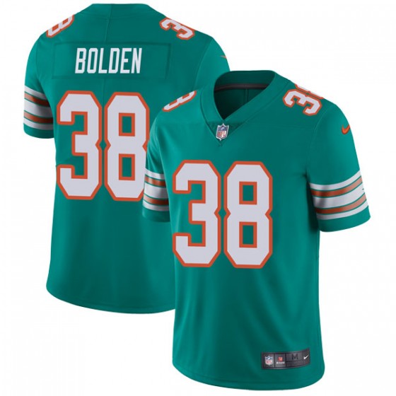Nike Dolphins #38 Brandon Bolden Aqua Green Alternate Men's Stitched NFL Vapor Untouchable Limited Jersey