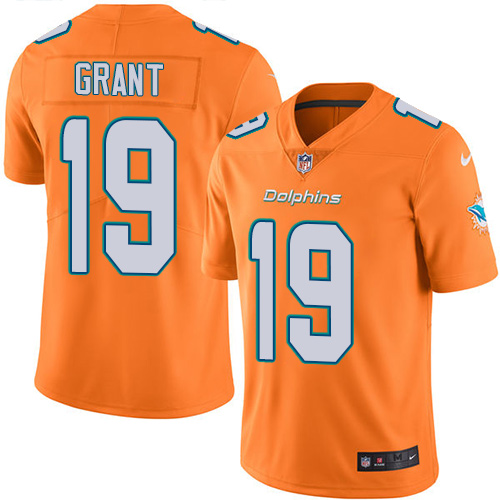 Nike Dolphins #19 Jakeem Grant Orange Men's Stitched NFL Limited Rush Jersey