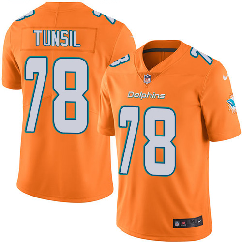 Nike Dolphins #78 Laremy Tunsil Orange Men's Stitched NFL Limited Rush Jersey