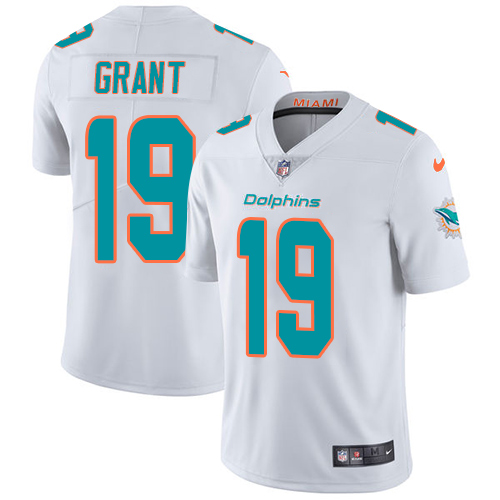 Nike Dolphins #19 Jakeem Grant White Men's Stitched NFL Vapor Untouchable Limited Jersey