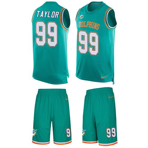 Nike Dolphins #99 Jason Taylor Aqua Green Team Color Men's Stitched NFL Limited Tank Top Suit Jersey