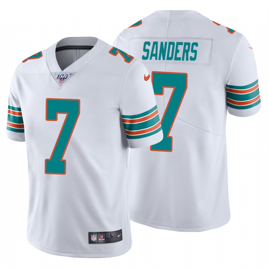 Nike Dolphins #7 Jason Sanders White Alternate Men's Stitched NFL 100th Season Vapor Untouchable Limited Jersey