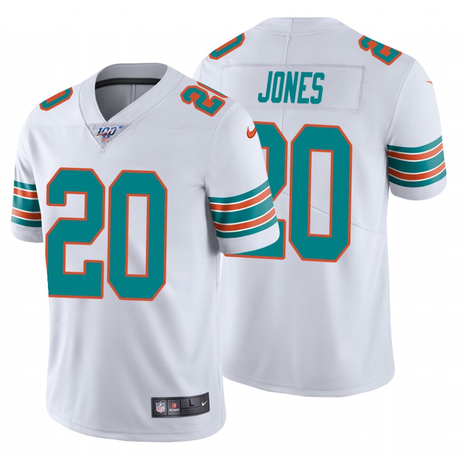 Nike Dolphins #20 Reshad Jones White Alternate Men's Stitched NFL 100th Season Vapor Untouchable Limited Jersey