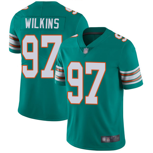 Nike Dolphins #97 Christian Wilkins Aqua Green Alternate Men's Stitched NFL Vapor Untouchable Limited Jersey