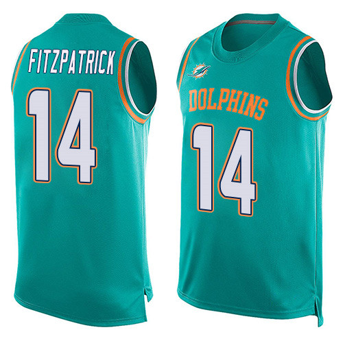 Nike Dolphins #14 Ryan Fitzpatrick Aqua Green Team Color Men's Stitched NFL Limited Tank Top Jersey
