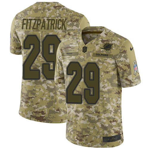 Nike Dolphins #29 Minkah Fitzpatrick Camo Men's Stitched NFL Limited 2018 Salute To Service Jersey