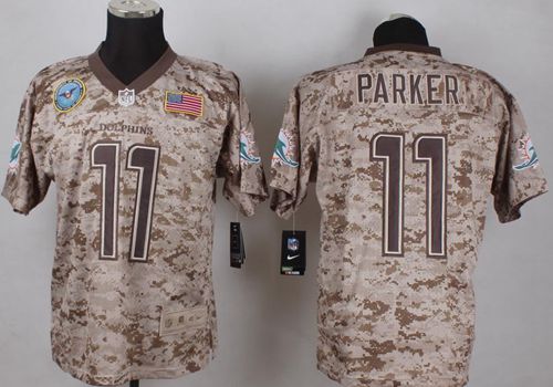 Nike Dolphins #11 DeVante Parker Camo Men's Stitched NFL New Elite USMC Jersey