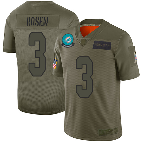 Nike Dolphins #3 Josh Rosen Camo Men's Stitched NFL Limited 2019 Salute To Service Jersey