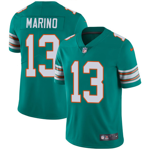 Nike Dolphins #13 Dan Marino Aqua Green Alternate Men's Stitched NFL Vapor Untouchable Limited Jersey