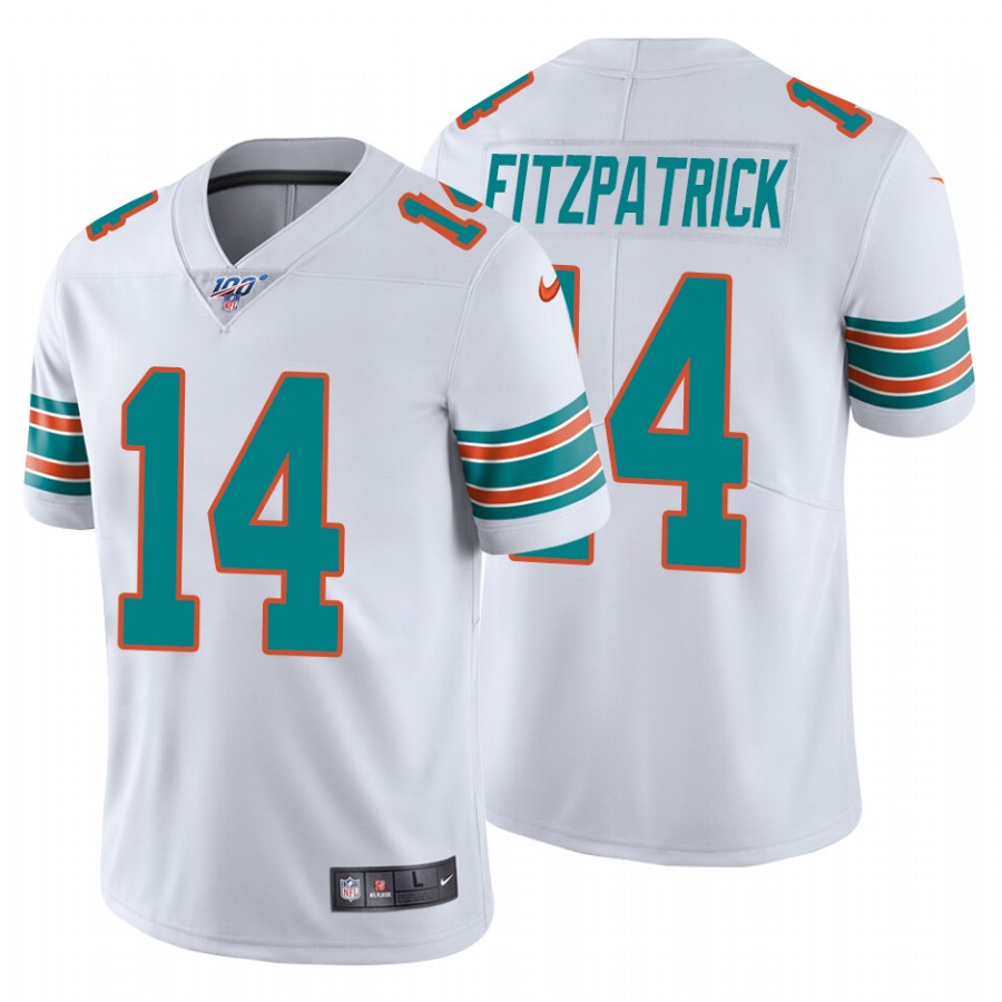 Nike Dolphins #14 Ryan Fitzpatrick White Alternate Men's Stitched NFL 100th Season Vapor Untouchable Limited Jersey
