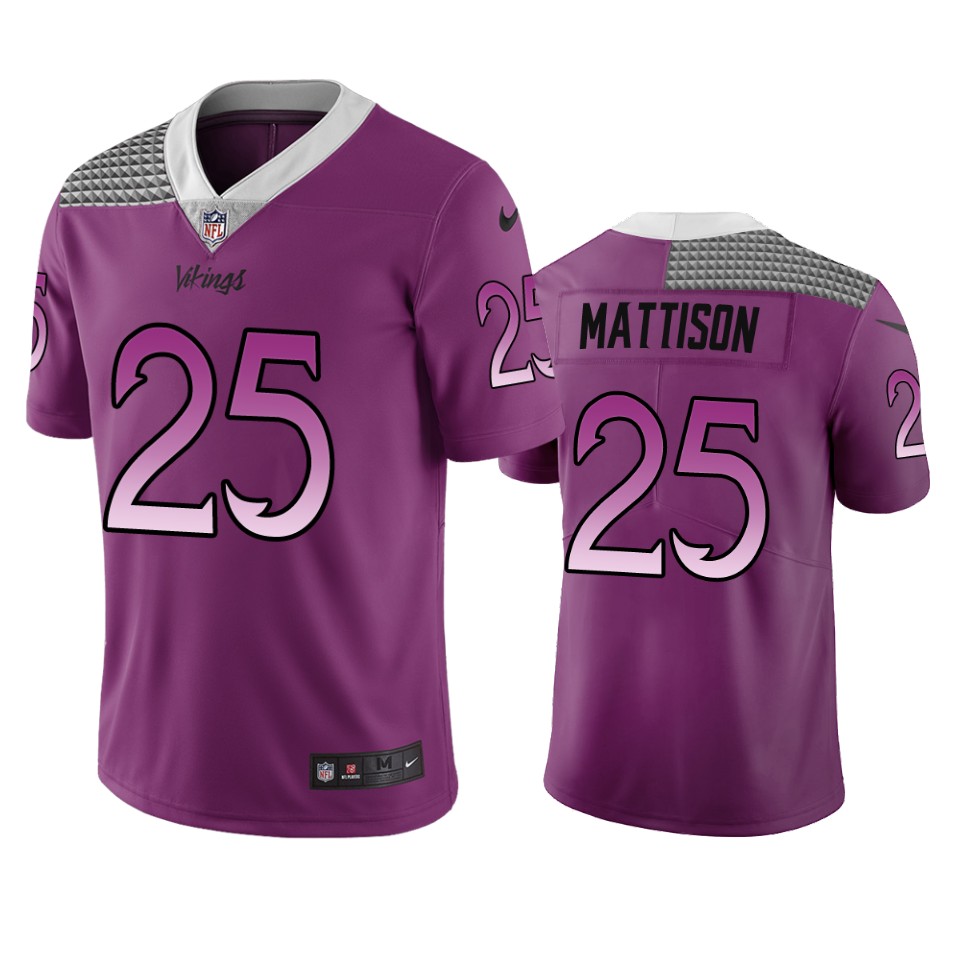 Minnesota Vikings #25 Alexander Mattison Purple Vapor Limited City Edition NFL Jersey