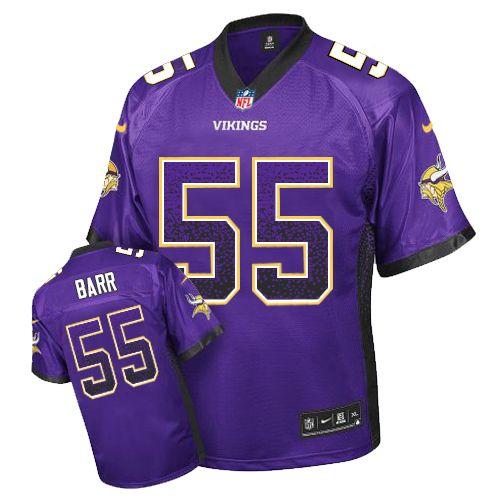 Nike Vikings #55 Anthony Barr Purple Team Color Men's Stitched NFL Elite Drift Fashion Jersey