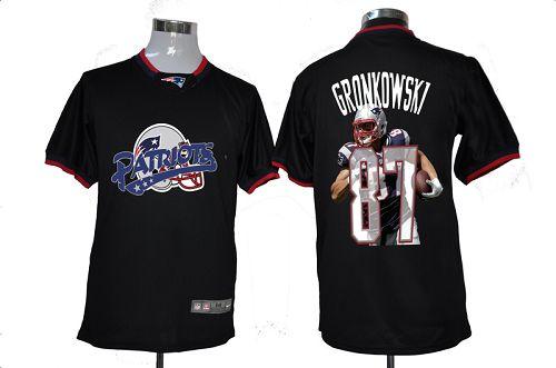 Nike Patriots #87 Rob Gronkowski Black Men's NFL Game All Star Fashion Jersey