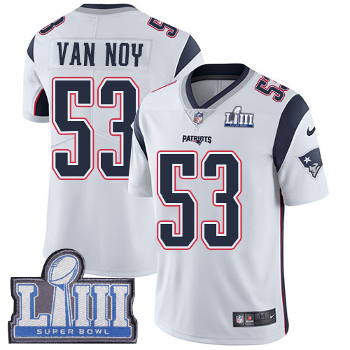 Nike Patriots #53 Kyle Van Noy White Super Bowl LIII Bound Men's Stitched NFL Vapor Untouchable Limited Jersey