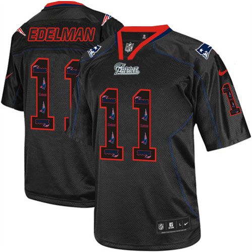 Nike Patriots #11 Julian Edelman New Lights Out Black Men's Stitched NFL Elite Jersey